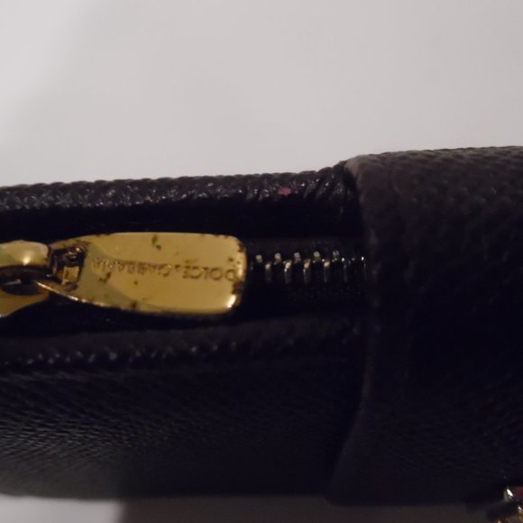 Dolce & Gabbana Saffiano Leather Logo Plaque Trifold Wallet Eggplant Cardholder - Picture 7 of 13